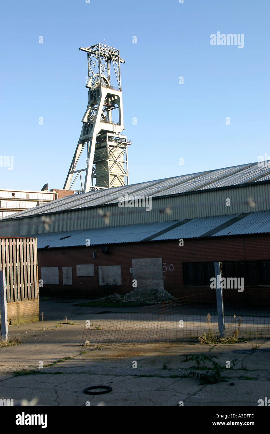 The pithead winding gear Clipstone Colliery Clipstone nr Mansfield Nottinghamshire Stock Photo