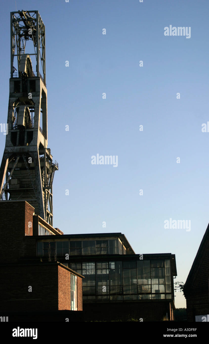 The pithead winding gear Clipstone Colliery Clipstone nr Mansfield Nottinghamshire Stock Photo