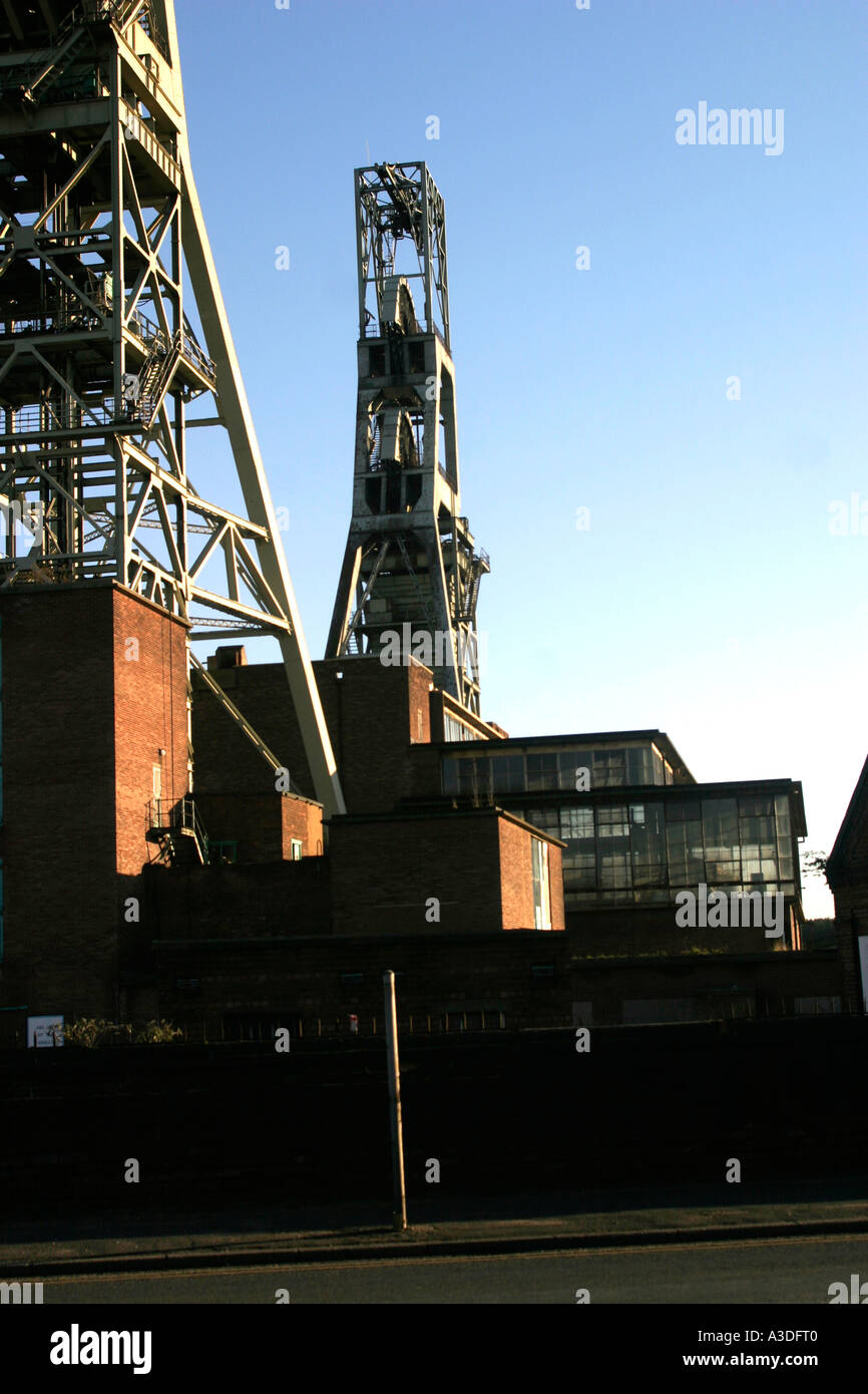 The pithead winding gear Clipstone Colliery Clipstone nr Mansfield Nottinghamshire Stock Photo