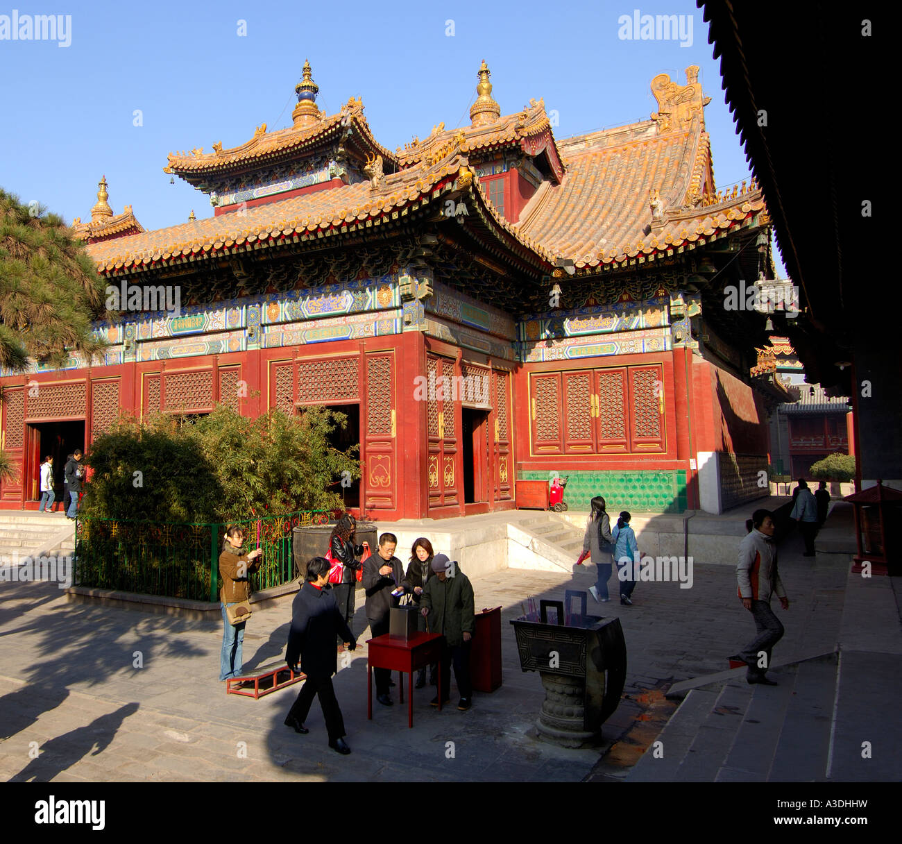 Tibetan Buddhist temple Yong He Gong, Beijing, China Stock Photo