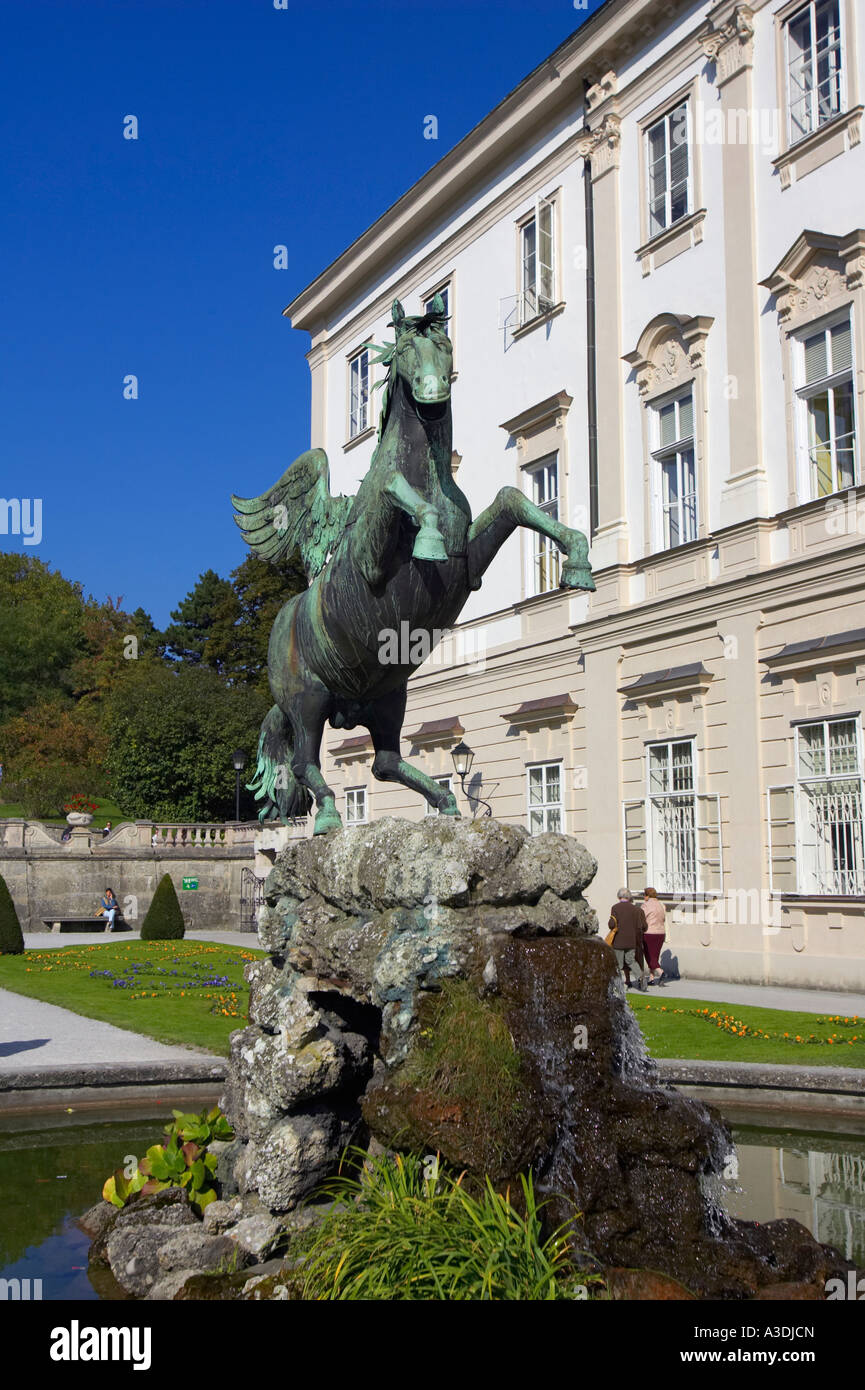 Statue in Mirabell Gardens and Palace in Salzburg Austria Stock Photo