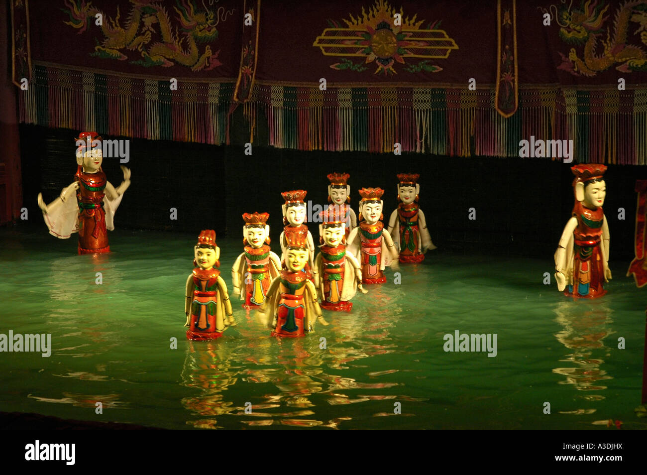 Water puppets, Thang Long Water Puppet Theatre, Hanoi, Vietnam Stock