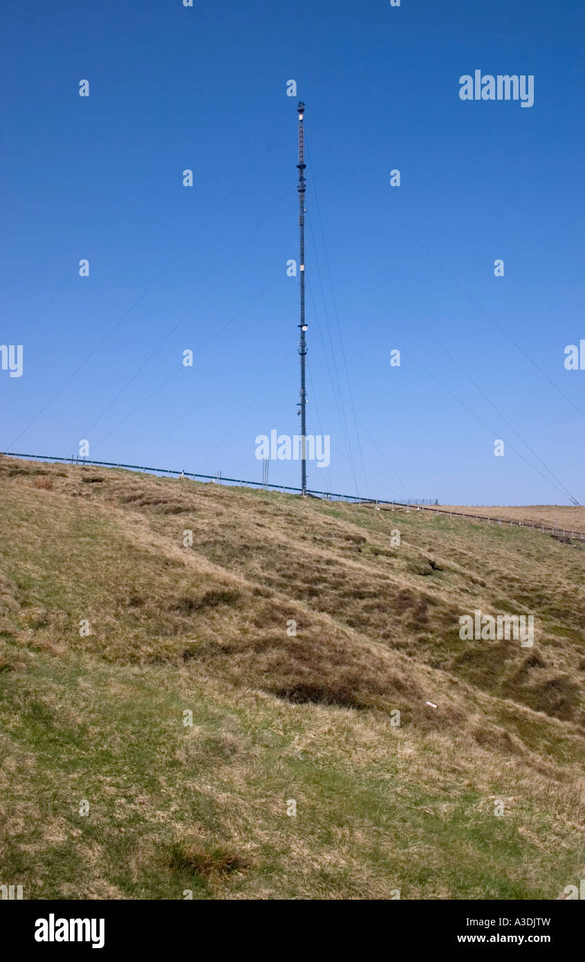 View to Holme Moss Radio Television Mast Stock Photo