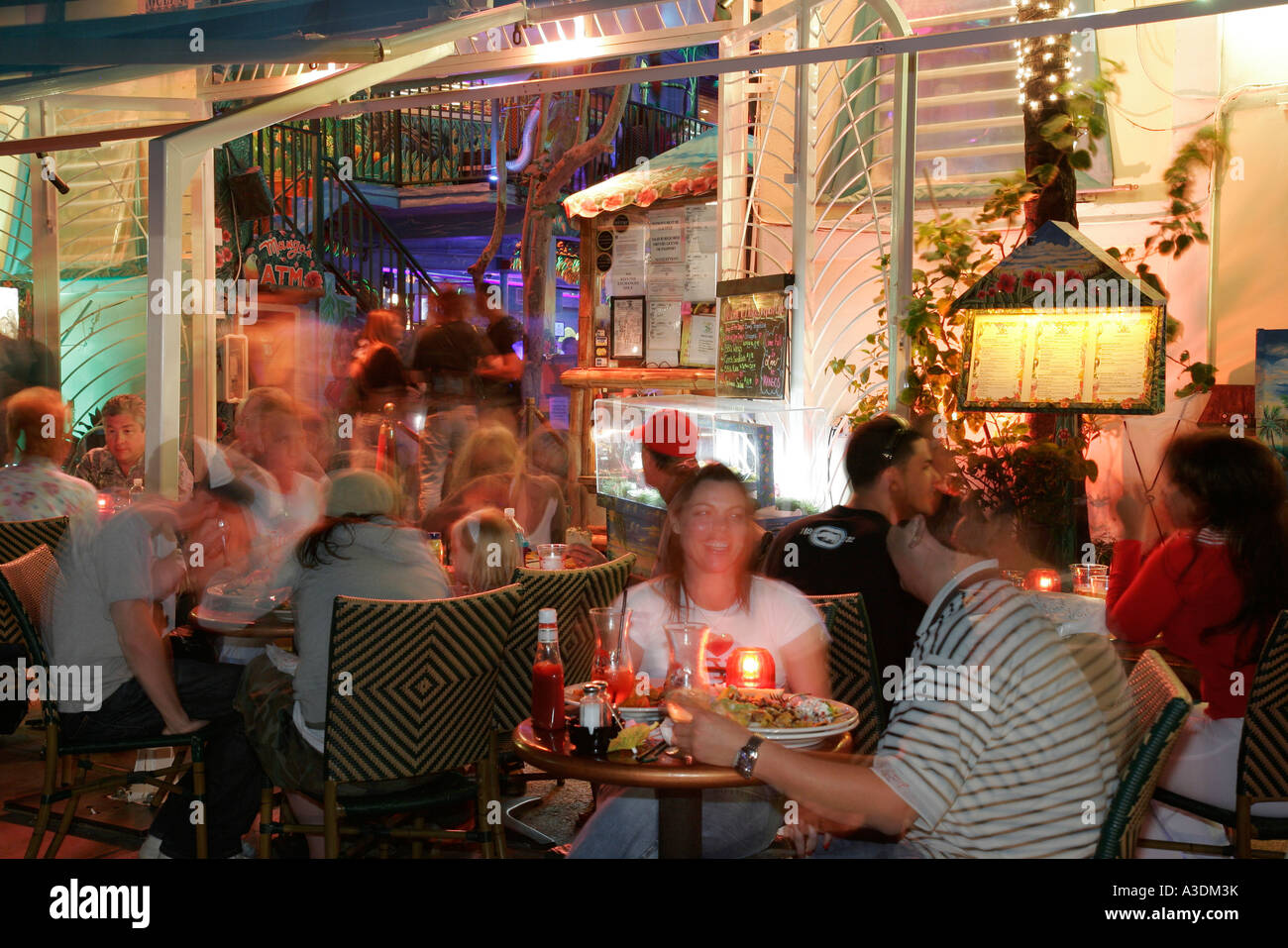 Miami Beach Florida Ocean Drive Mango's Tropical Cafe Caribbean Stock