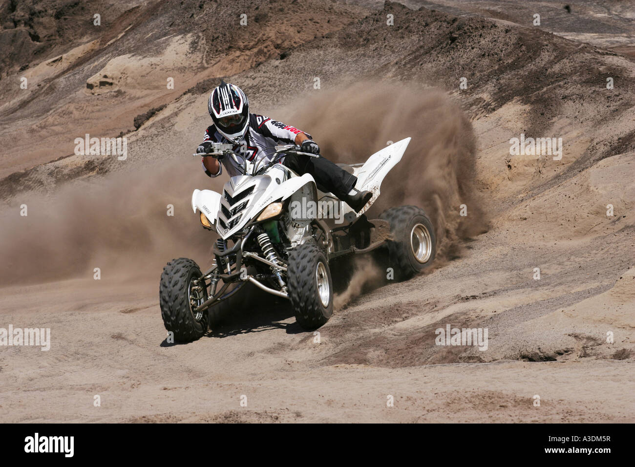 Yamaha Quad in action Stock Photo