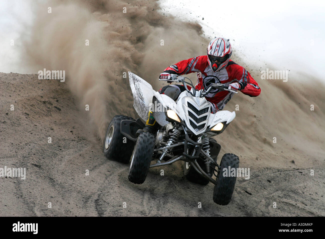 Yamaha Quad in action Stock Photo