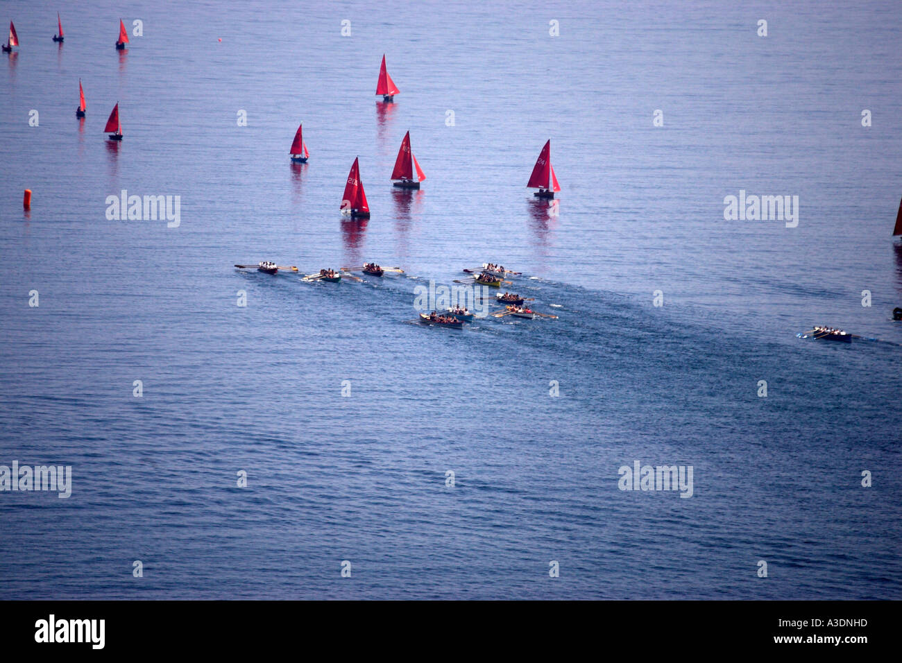 Cornish Pilot Gig Racing annual race held at Looe ,Cornwall, in July ...