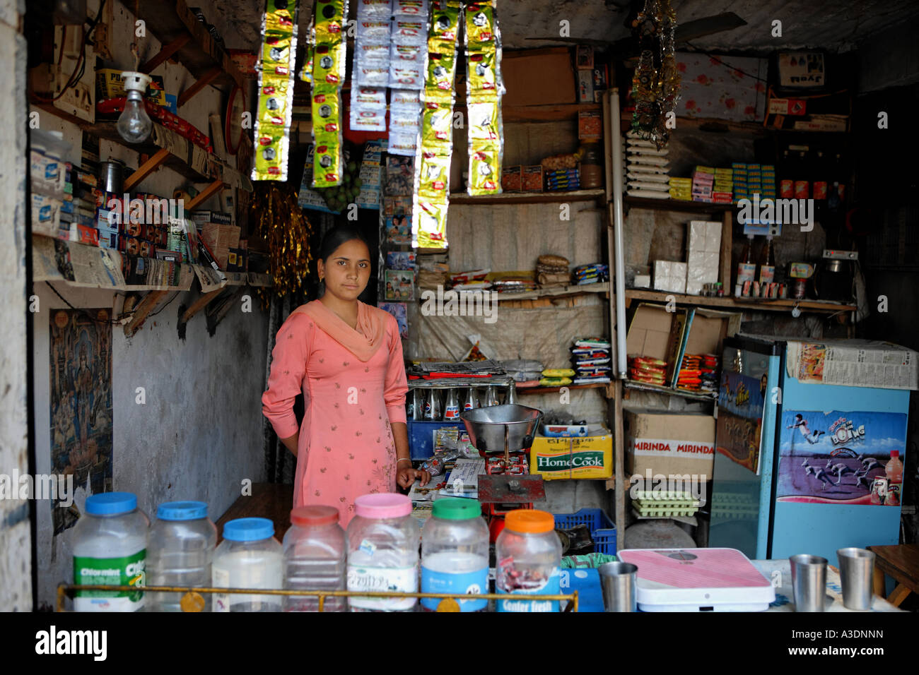 Indo-German-Changar-Eco-Development-Project, the little shop of Shallu, Malli, Palampur, Himachal Pradesh, India Stock Photo