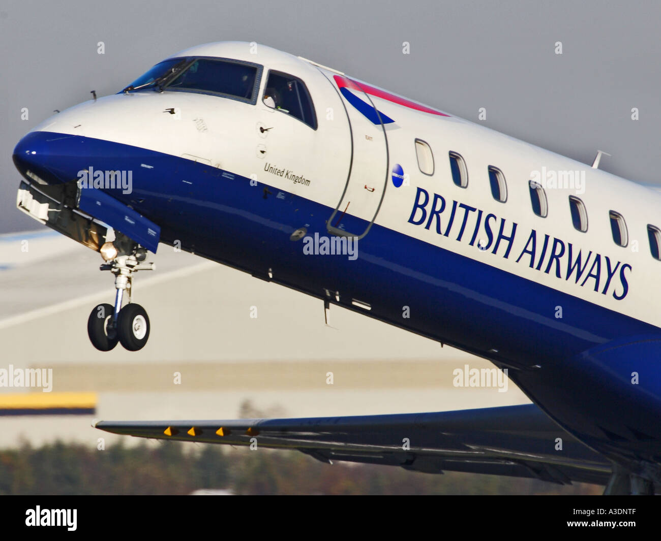 British Airways BA Embraer takeoff Stock Photo - Alamy