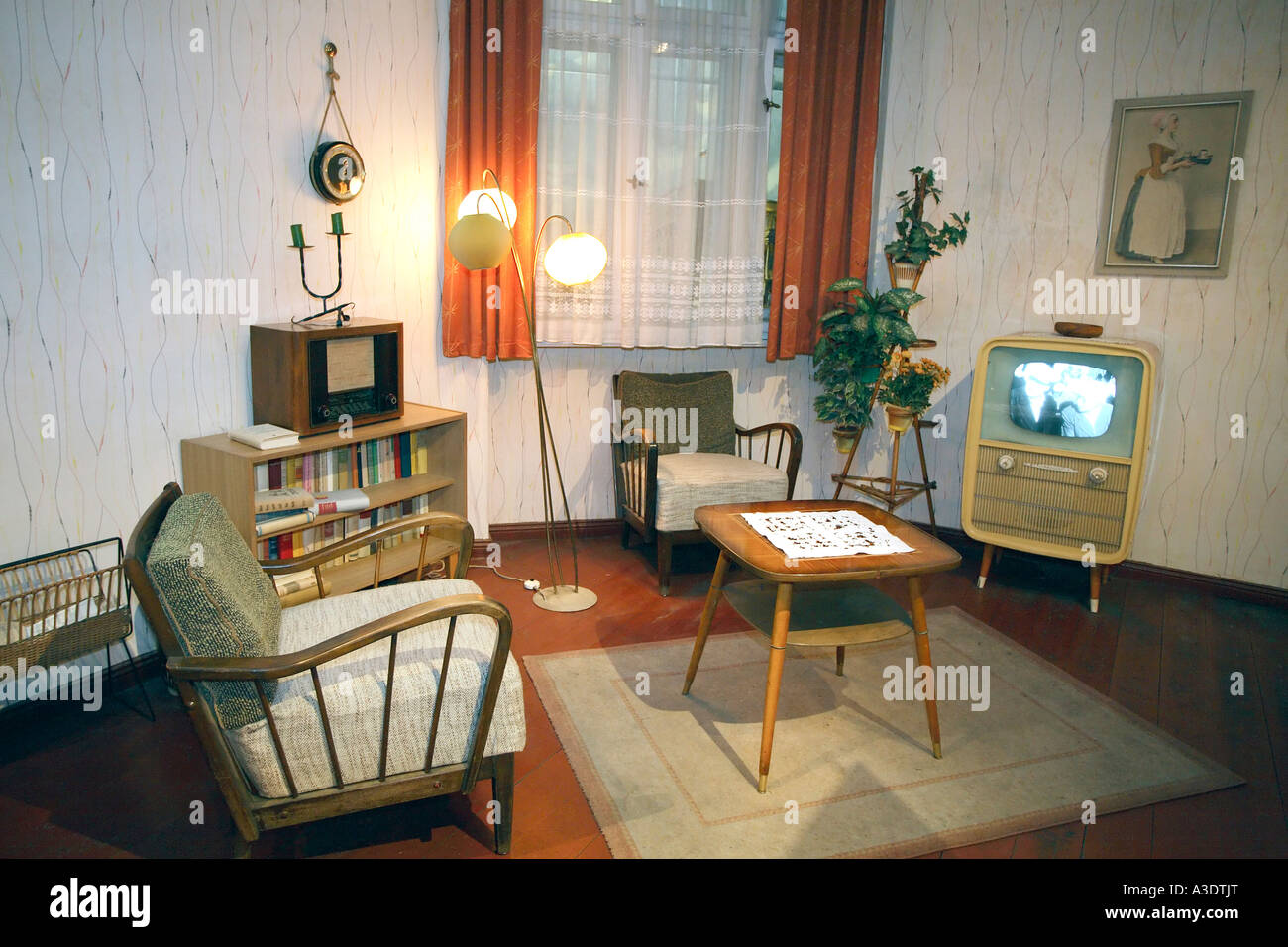 Reproduction Of A Typical East German Living Room From The Fifties