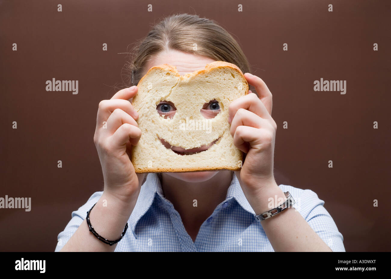 Toast in front of a face Stock Photo Alamy