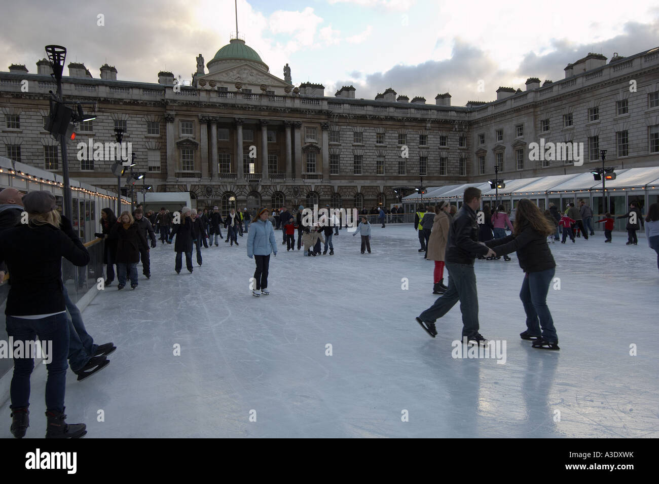 Ice skating at Somerset House London Stock Photo Alamy