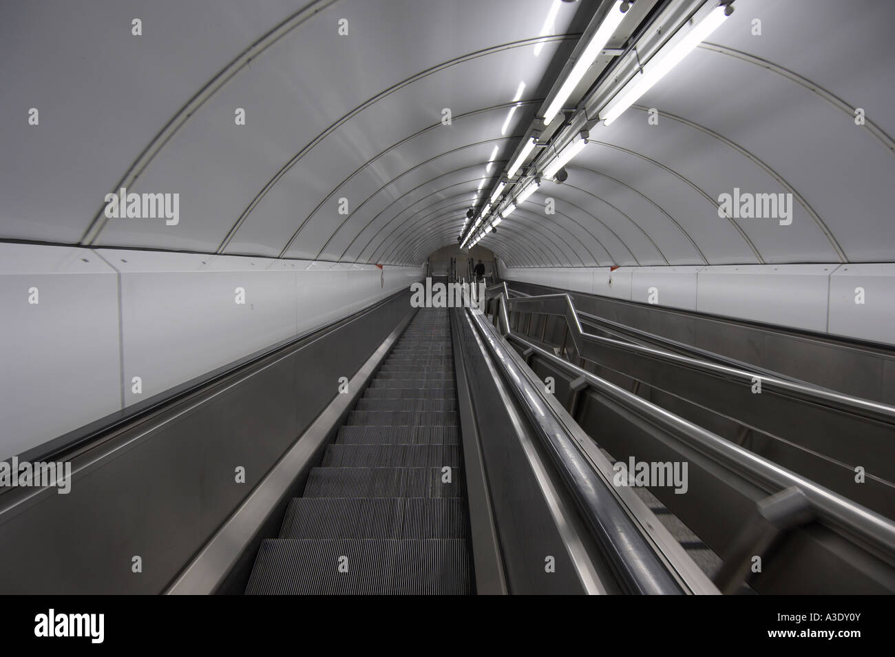 London underground escalators Stock Photo
