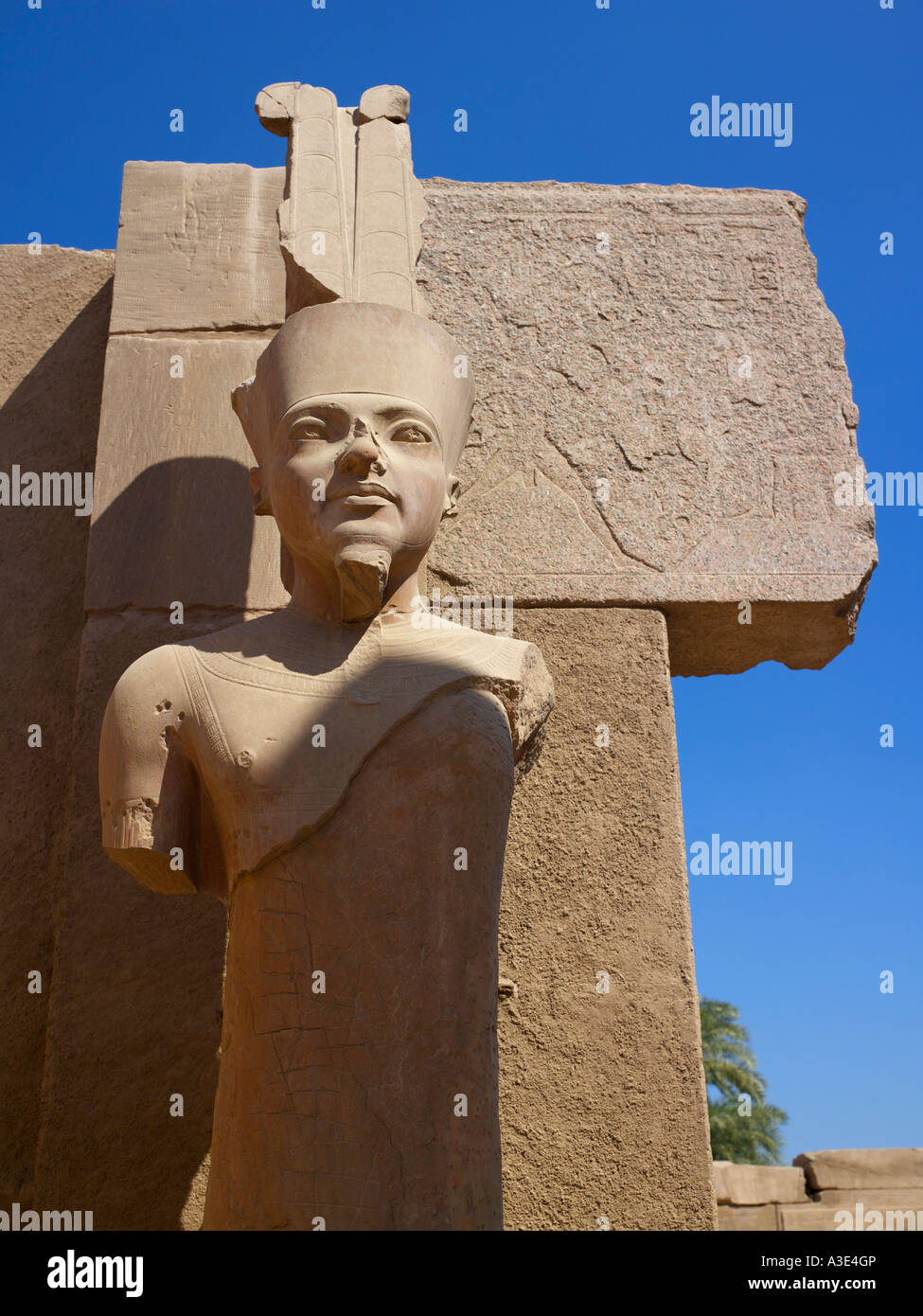One of two statues to Amun and Amunet at Karnak. Stock Photo