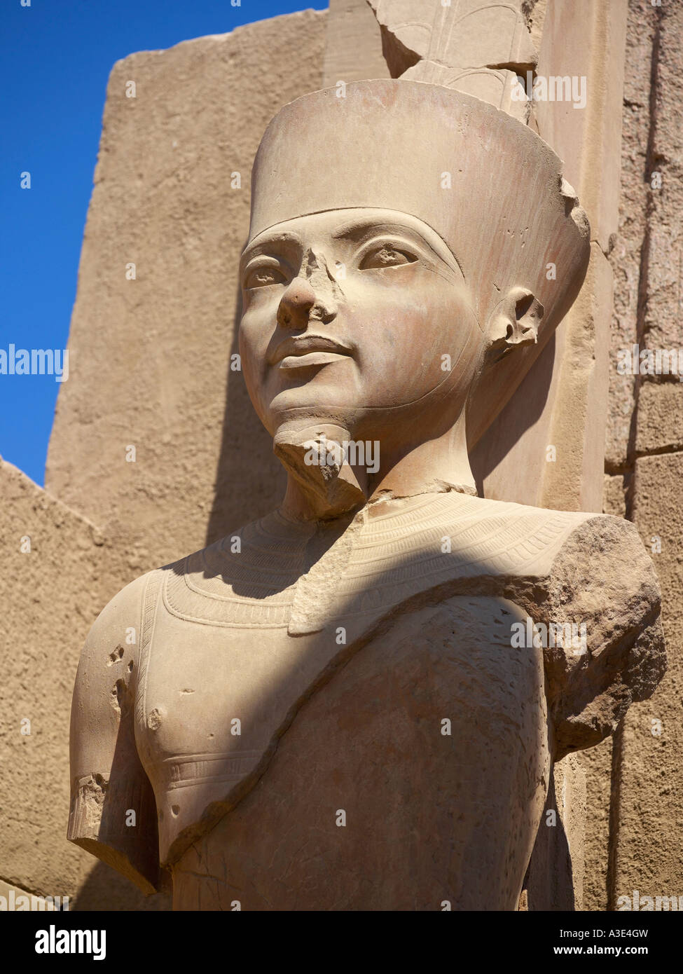 One of two statues to Amun and Amunet at Karnak Stock Photo