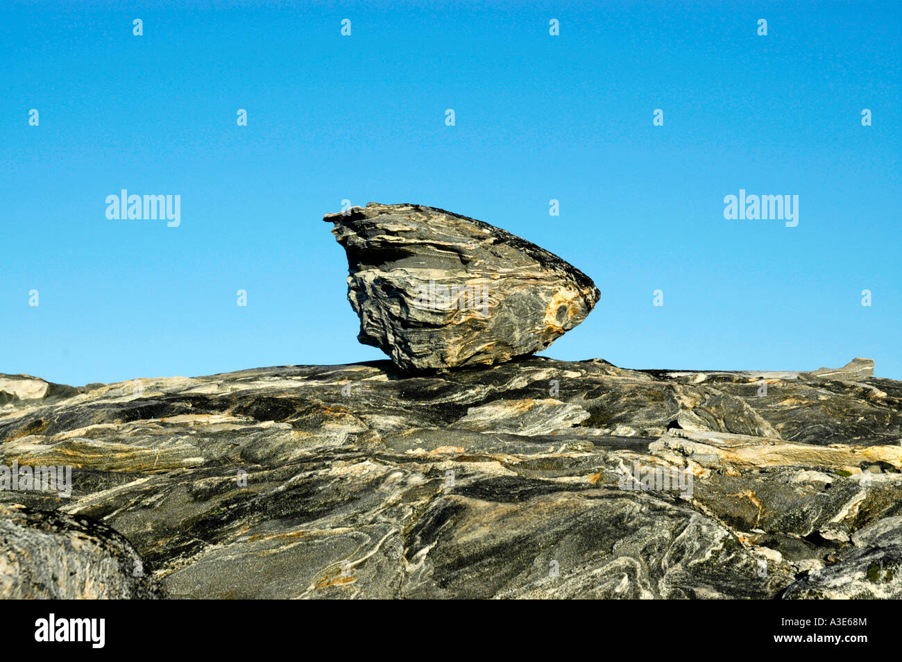 Geological layers rock granite gneis Eastgreenland Stock Photo