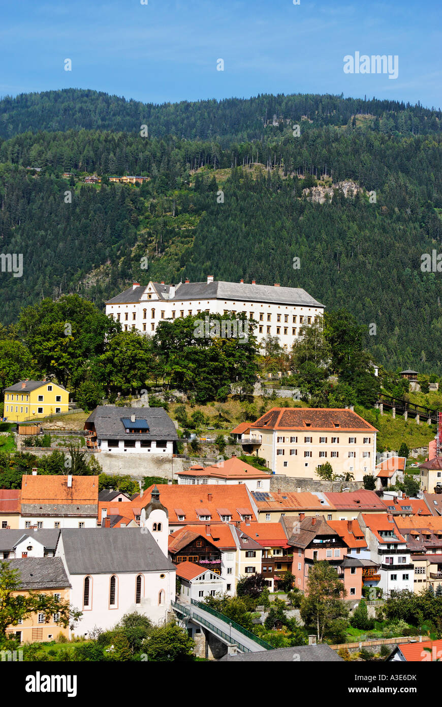 Castle of the prince of Schwarzenberg upon Murau in the Mur valley Styria Austria Stock Photo