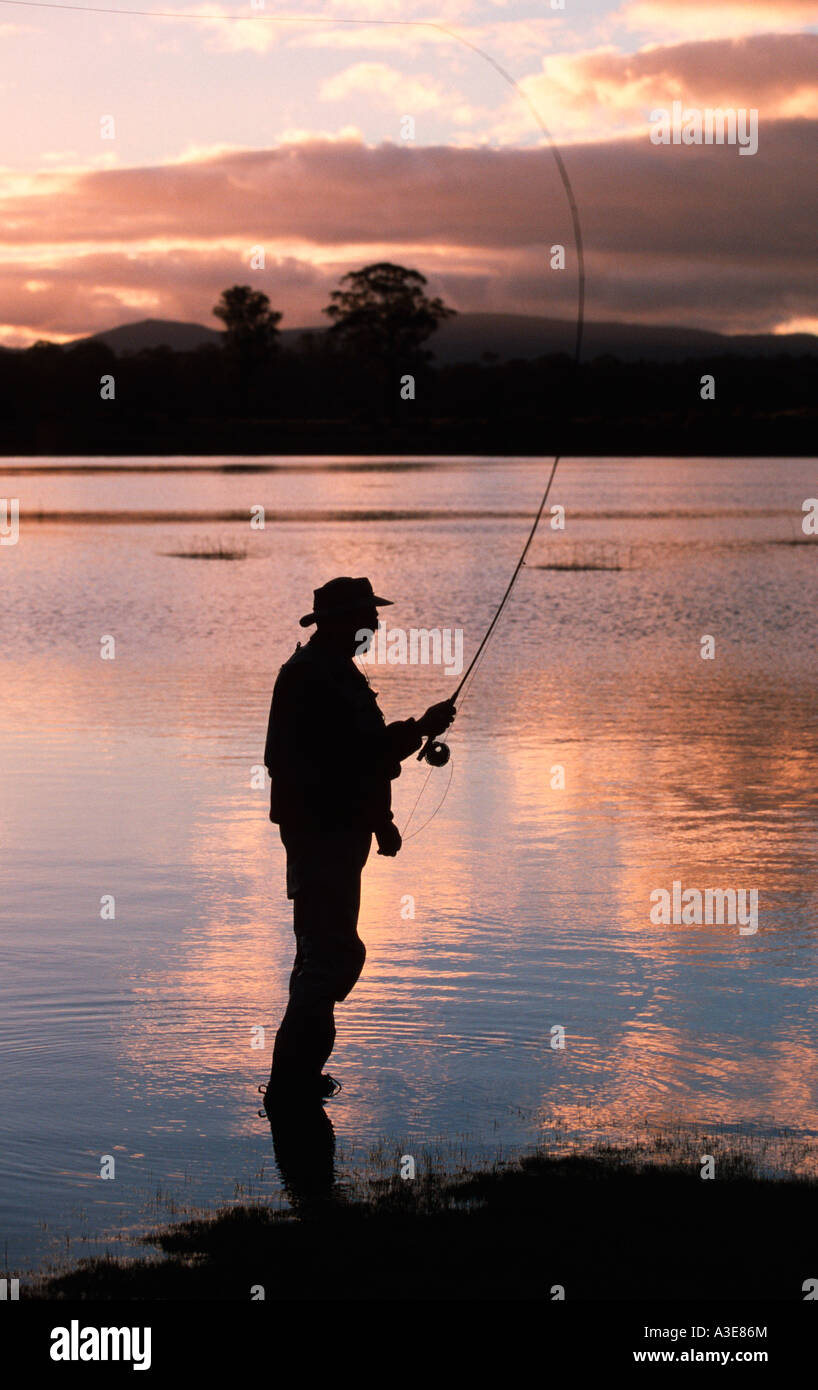 Evening fly fishing for trout Bronte Lagoon Central 