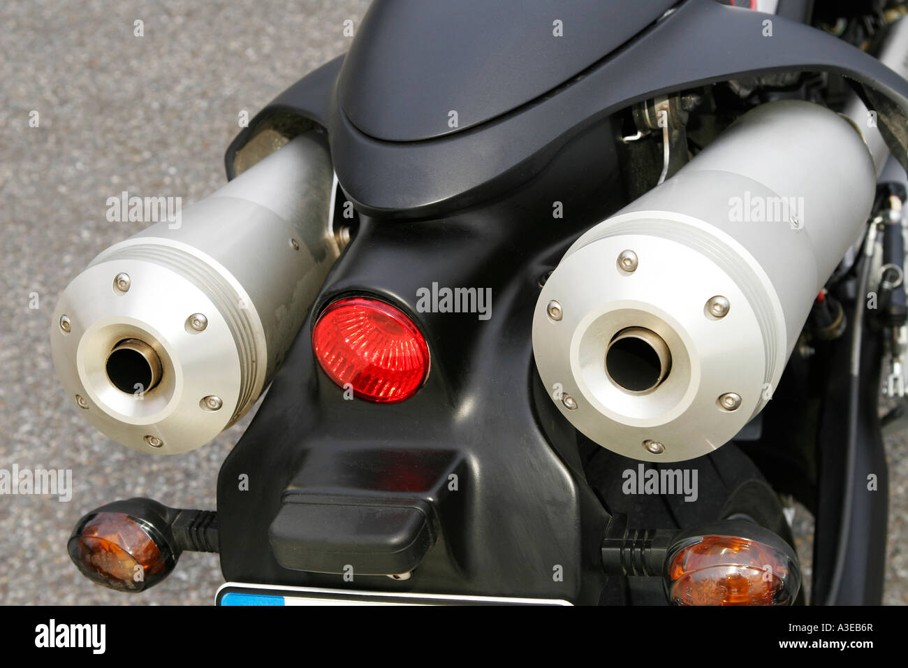 Exhaust pipe motorcycle Stock Photo