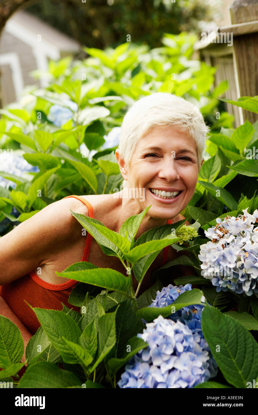 Portrait of a senior woman smiling Stock Photo - Alamy