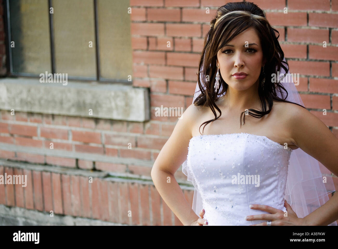 Young bride posing veil hi-res stock photography and images - Alamy