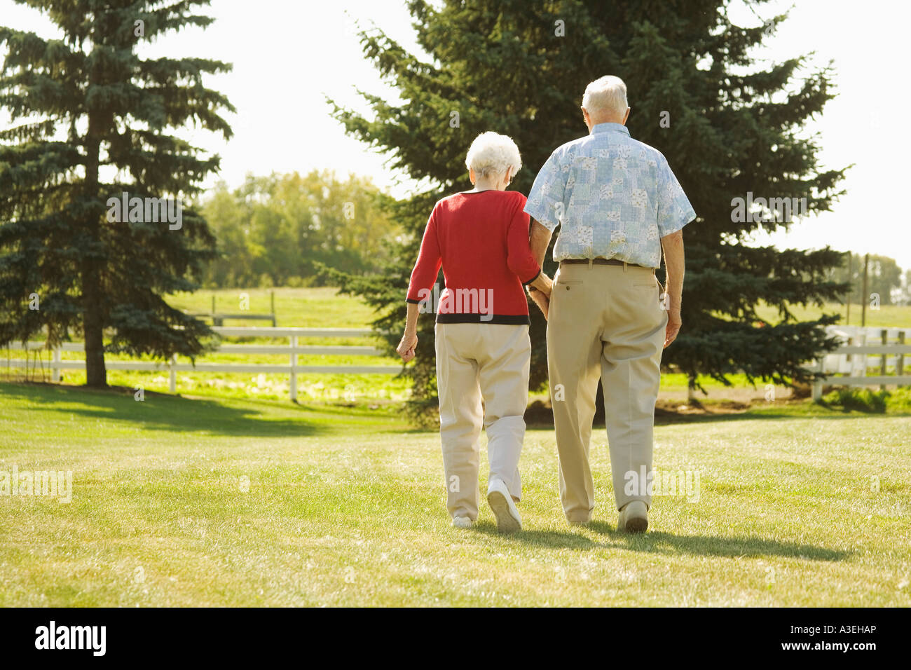 Senior couple walking hand in hand Stock Photo - Alamy
