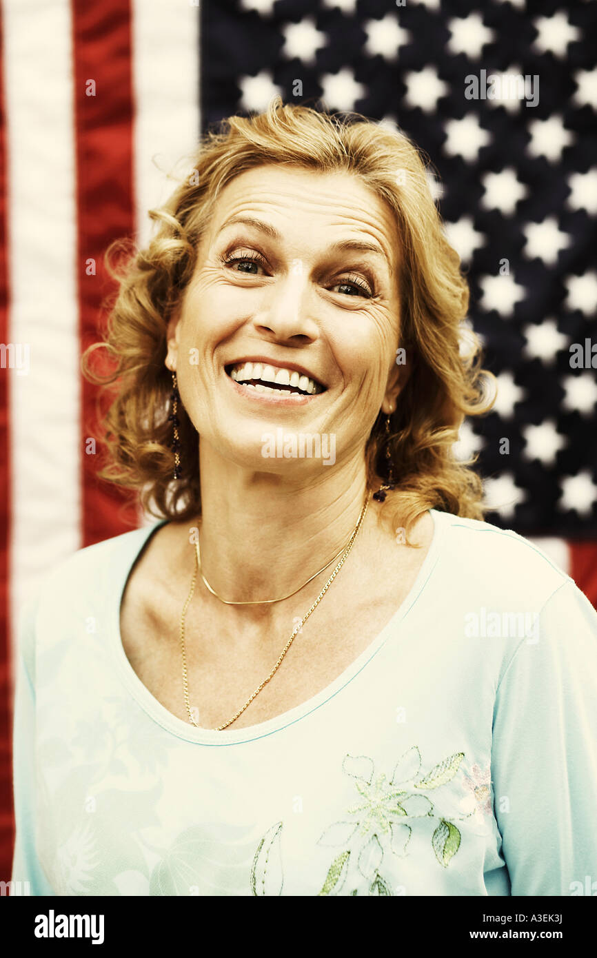 Portrait of a mature woman smiling Stock Photo - Alamy
