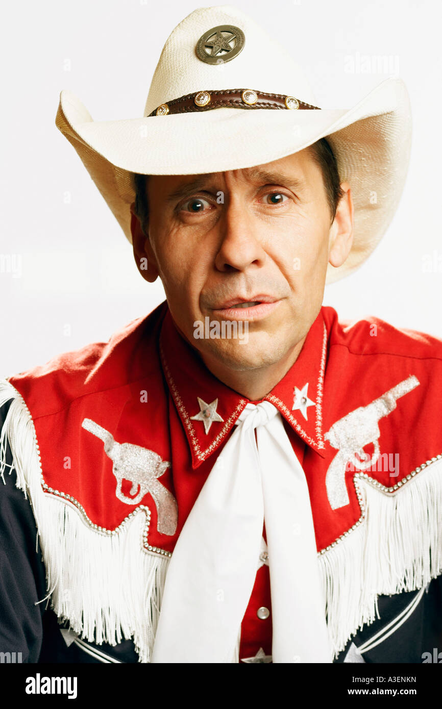 Mature man wearing cowboy hat hi-res stock photography and images - Alamy
