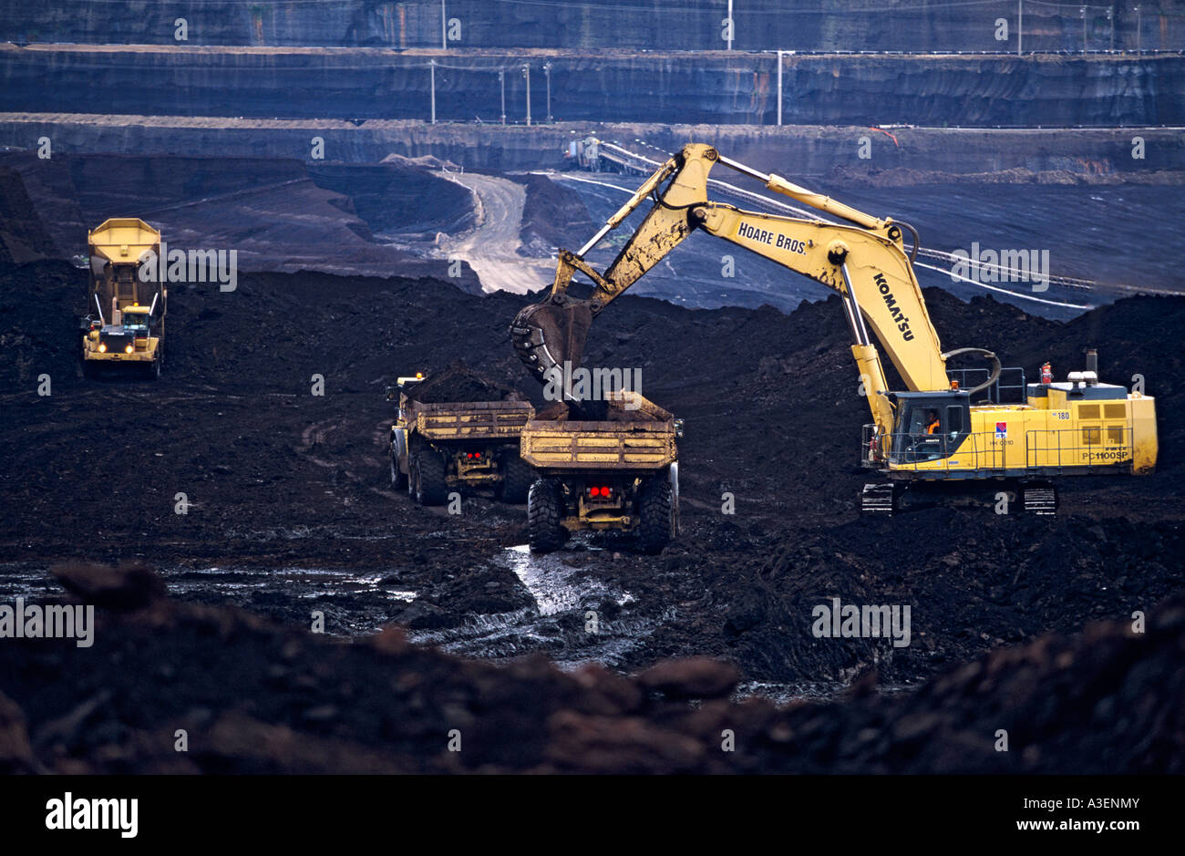 Open cut coal mining, Victoria Australia Stock Photo Alamy