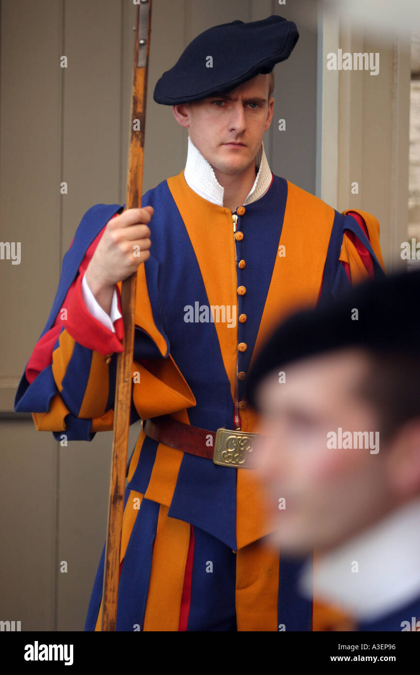 Swiss Guard at the Vatican in Rome Stock Photo