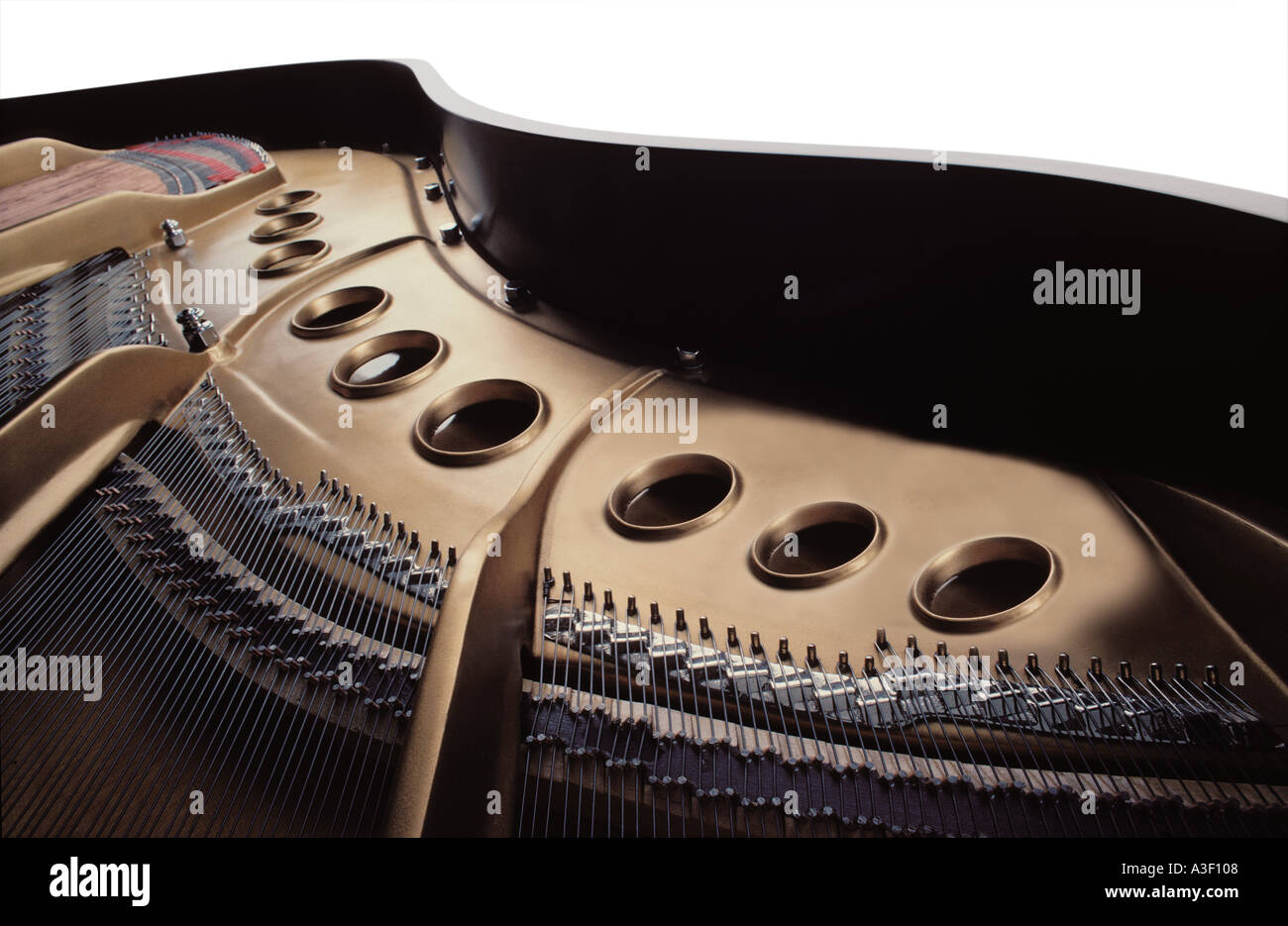 Grand piano interior as abstract form 1 Stock Photo
