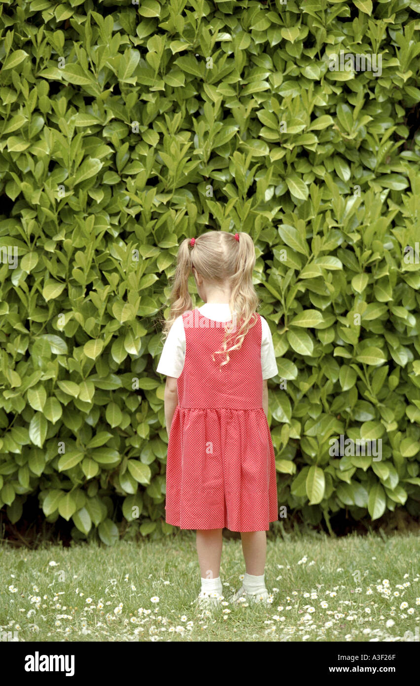 Little girl 4yrs with back turned toward viewer SIMILAR IMAGE A3F27D Stock Photo