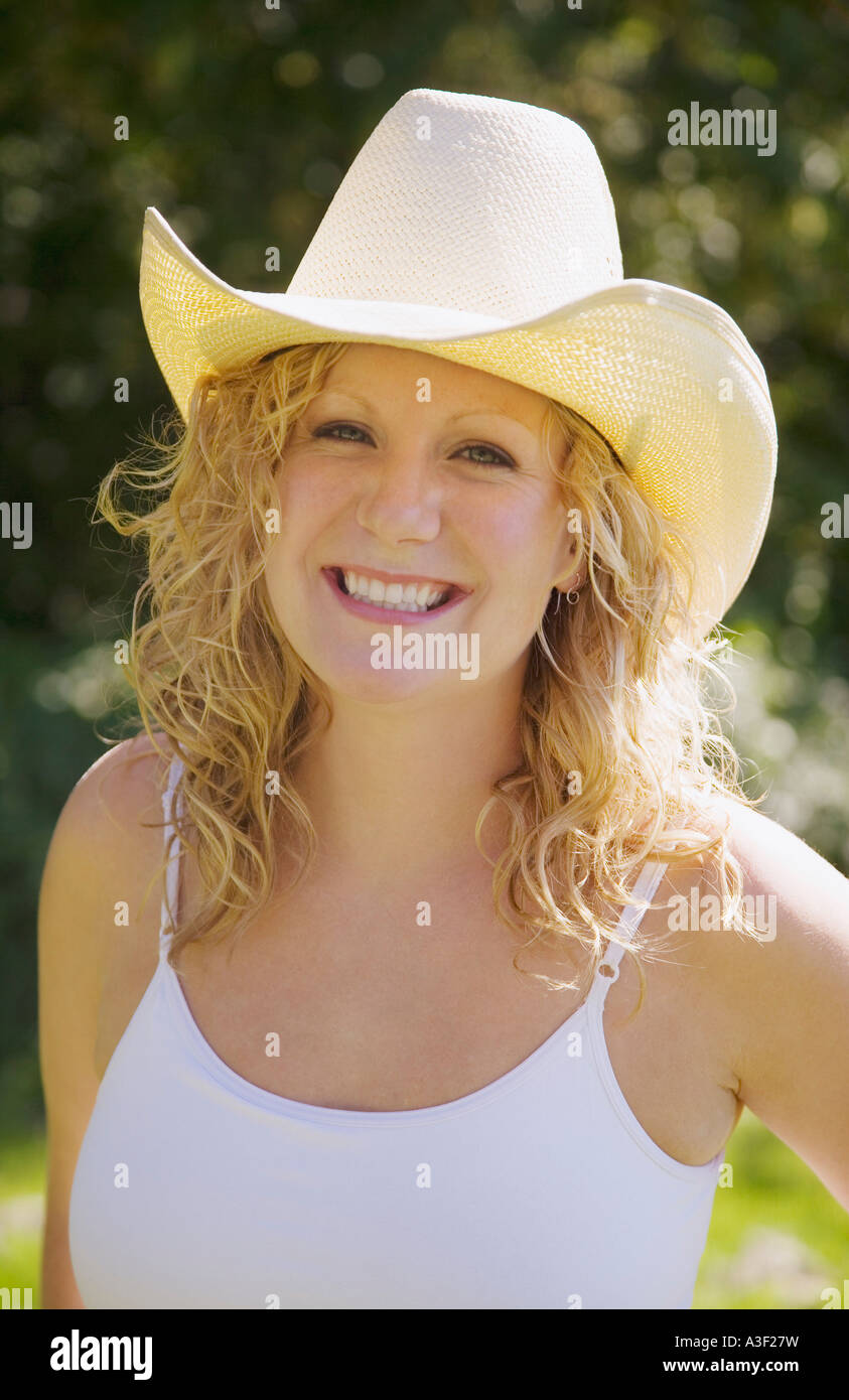 Woman with a hat hi-res stock photography and images - Alamy