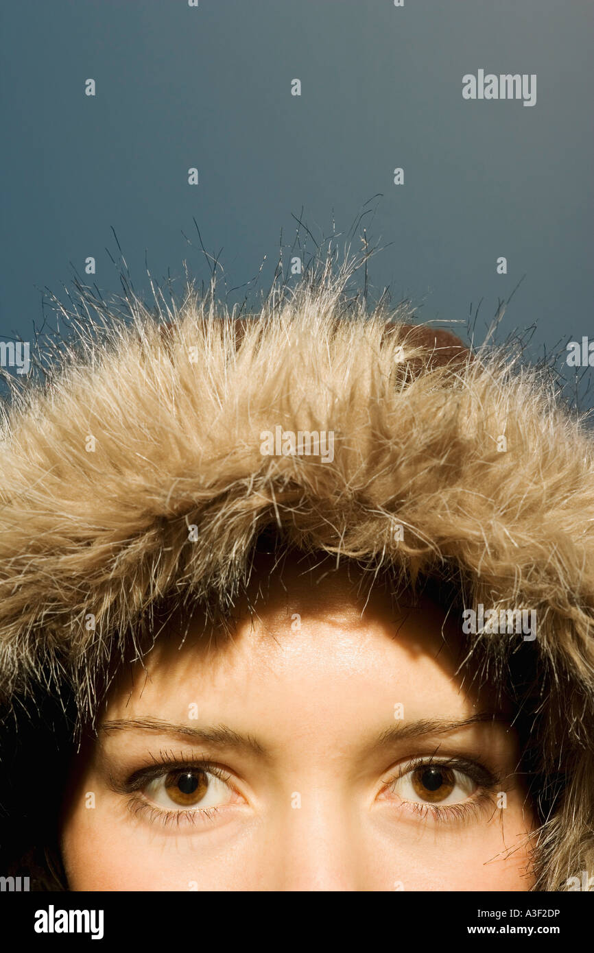 Young woman with winter coat Stock Photo