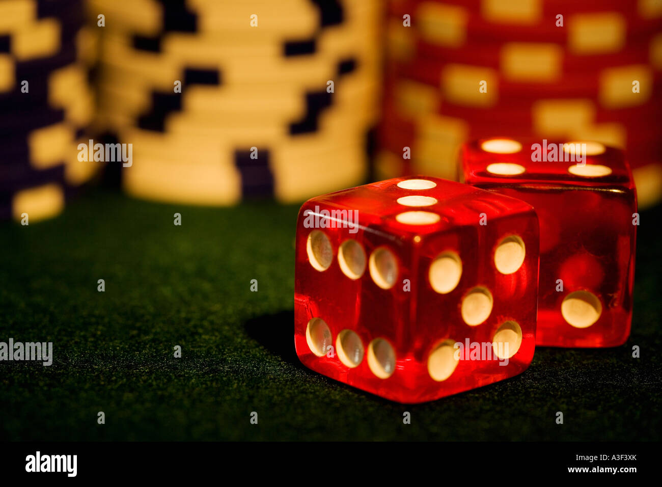 Lucky seven on dice Stock Photo Alamy