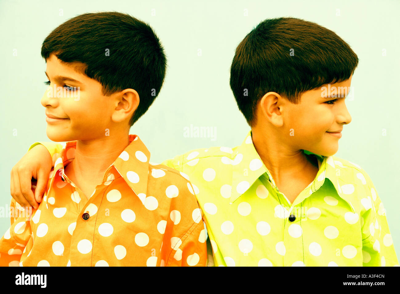 Closeup of twin brothers Stock Photo Alamy