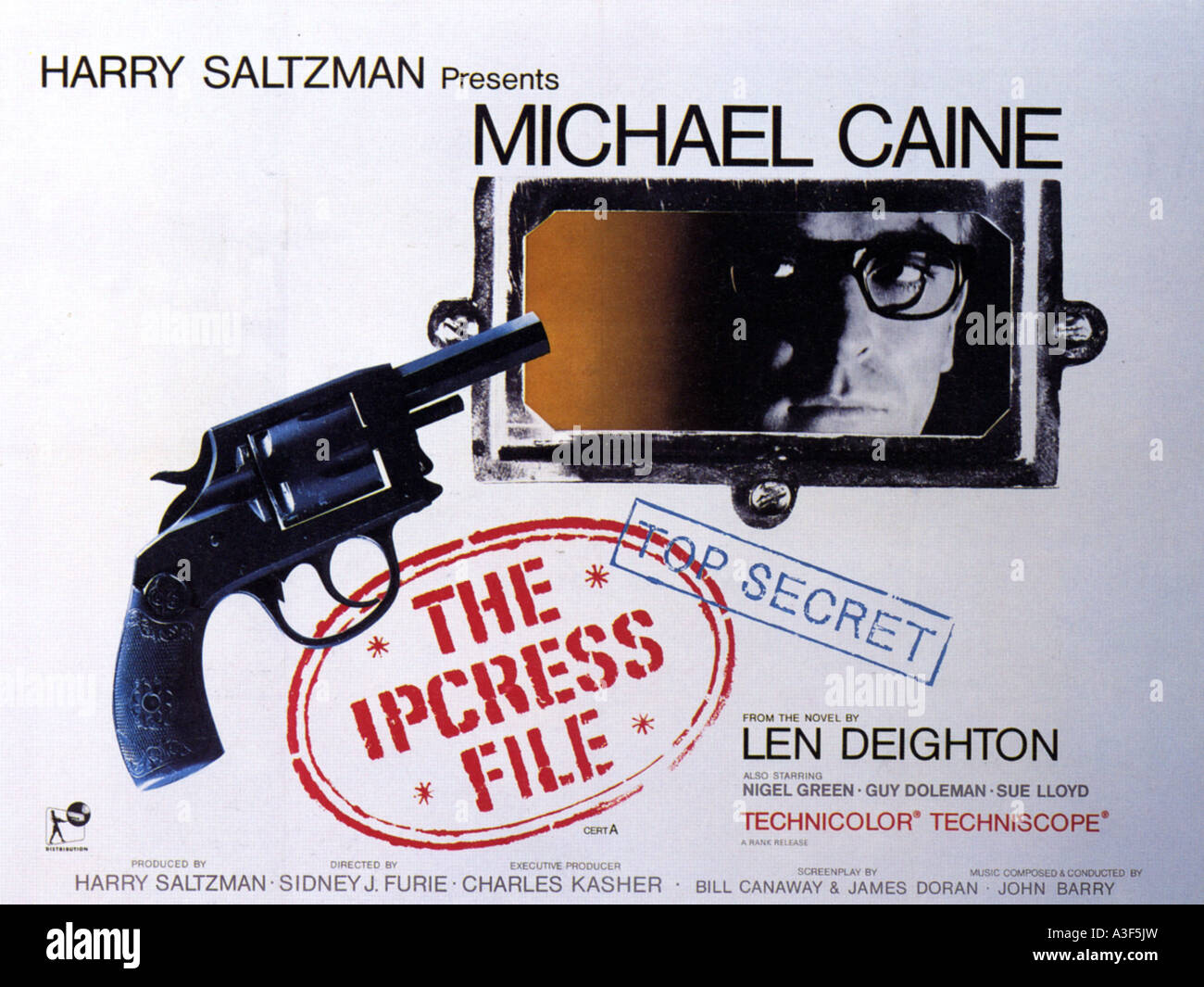 THE IPCRESS FILE  poster for 1965 Rank film with Michael Caine Stock Photo