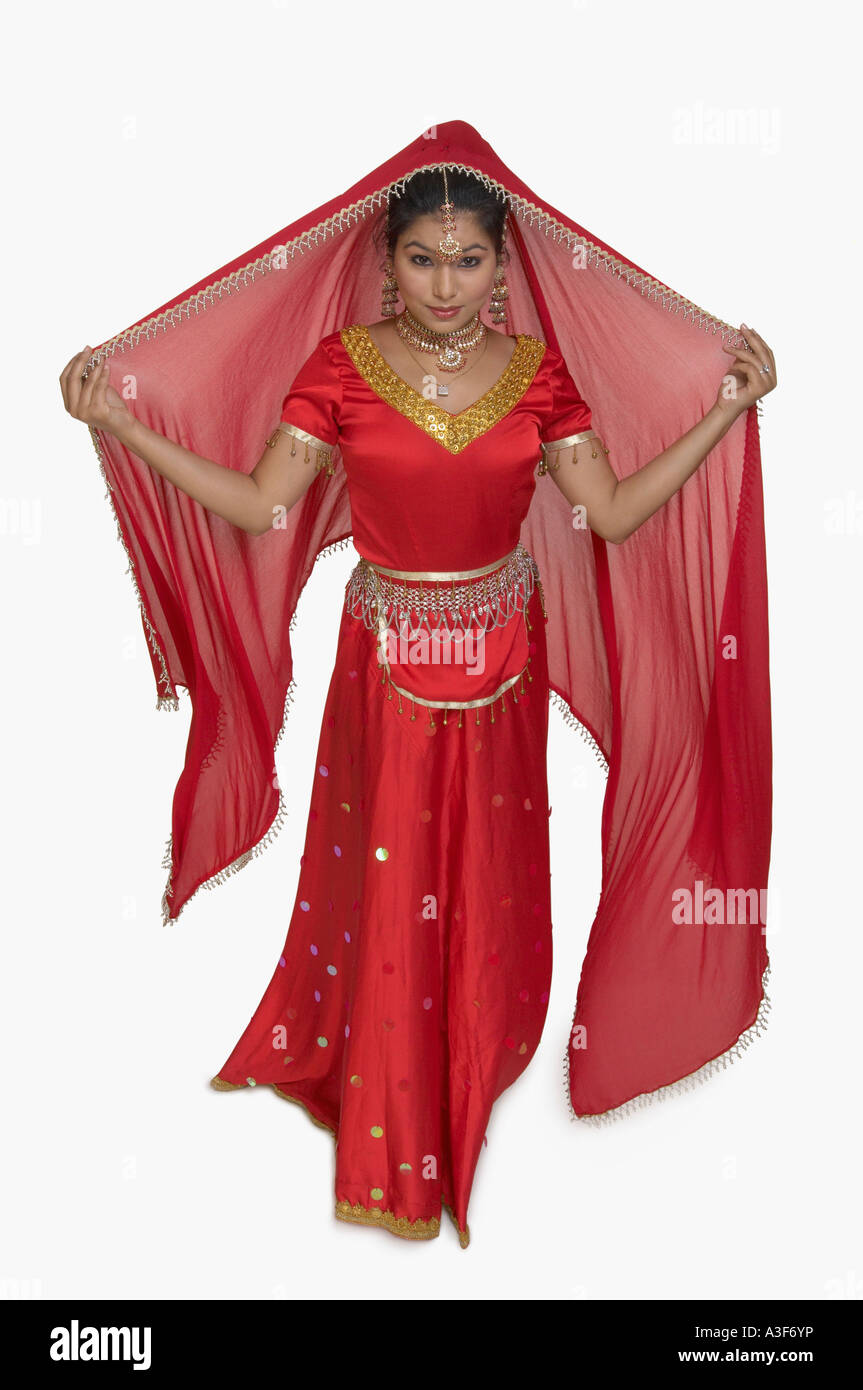 Portrait of a young woman in traditional Indian clothing Stock Photo