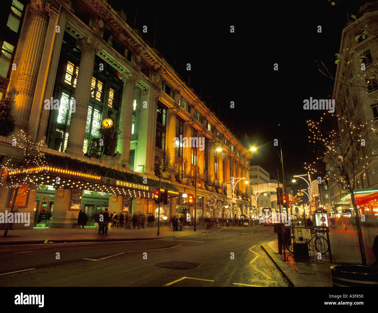 UK London Christmas Oxford Street Selfridges department store Stock