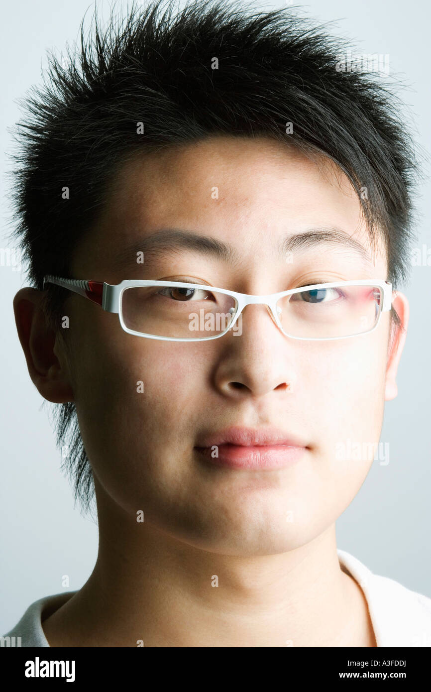 Portrait of a young man wearing eyeglasses Stock Photo