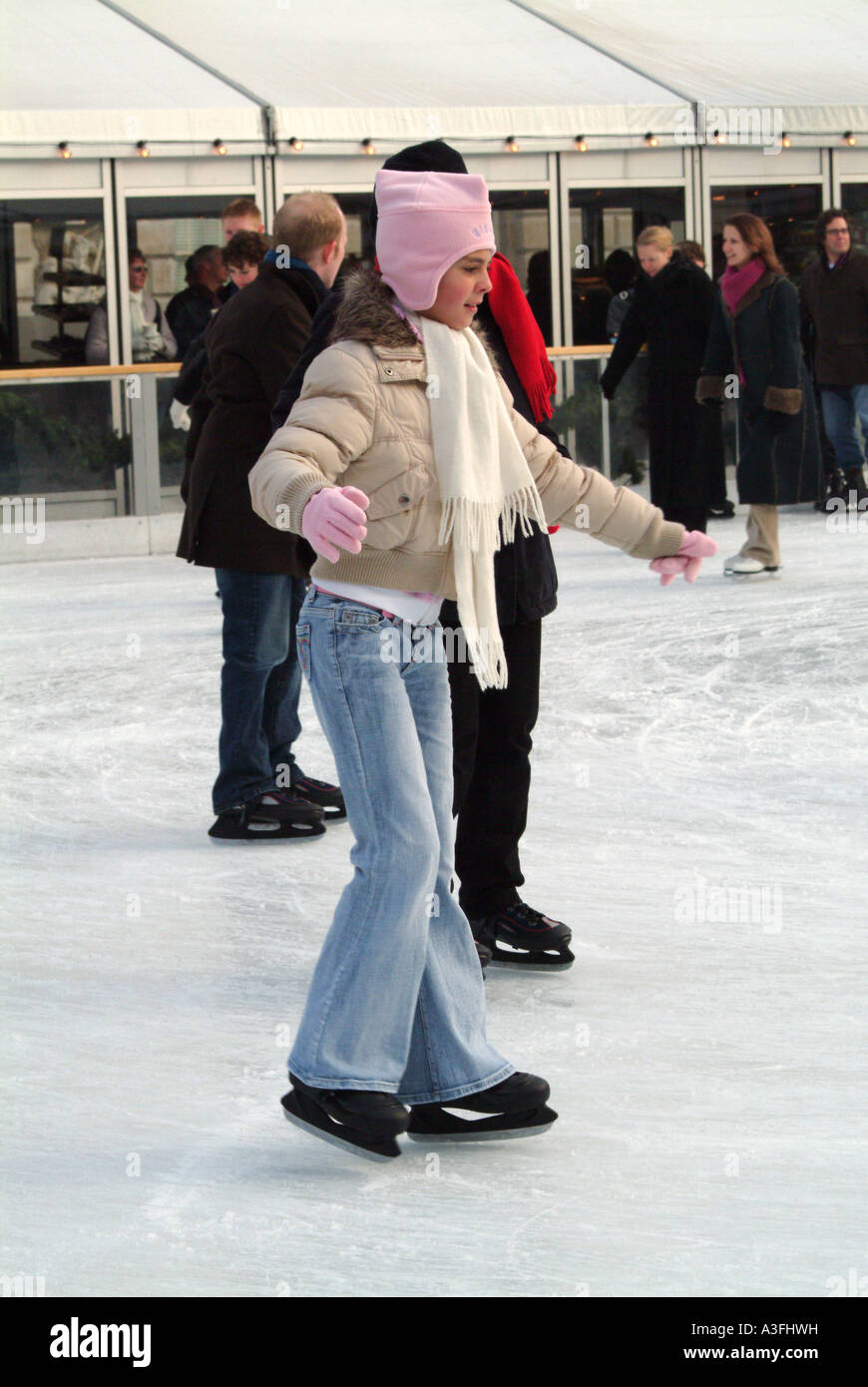 Skaters at the annual ice rink at Somerset House London Stock Photo - Alamy