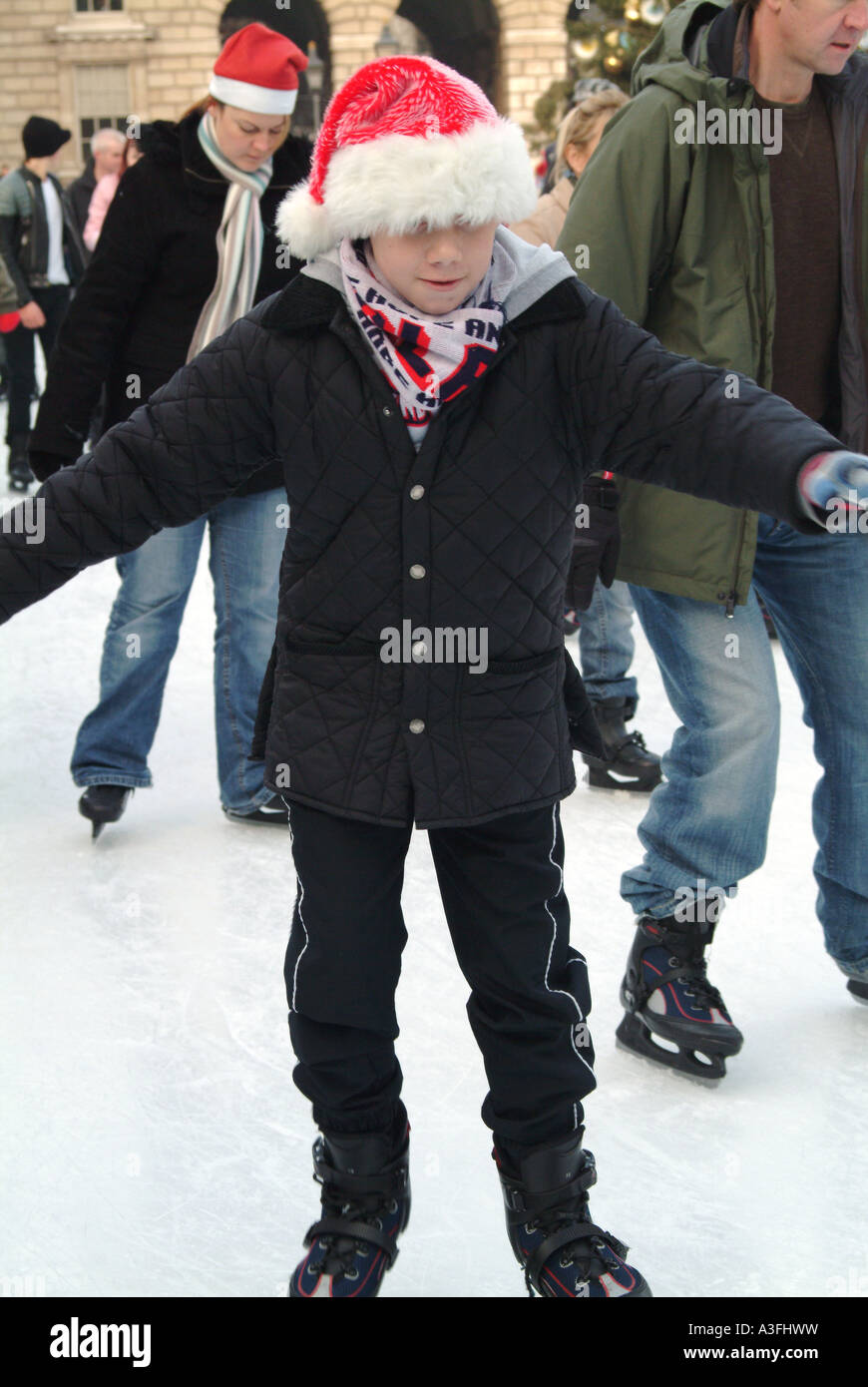 Skaters at the annual ice rink at Somerset House London Stock Photo - Alamy