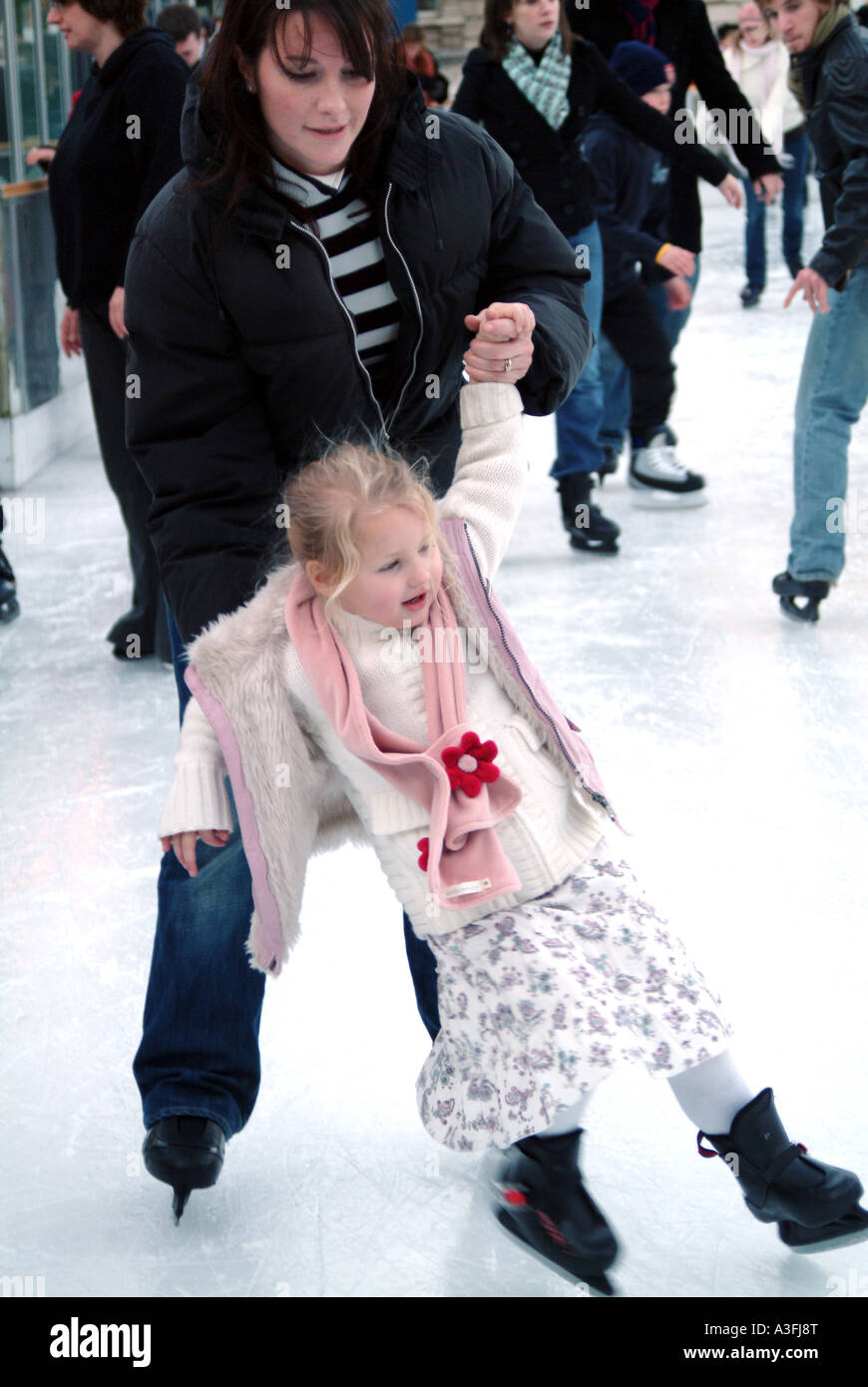 Skaters at the annual ice rink at Somerset House London Stock Photo - Alamy
