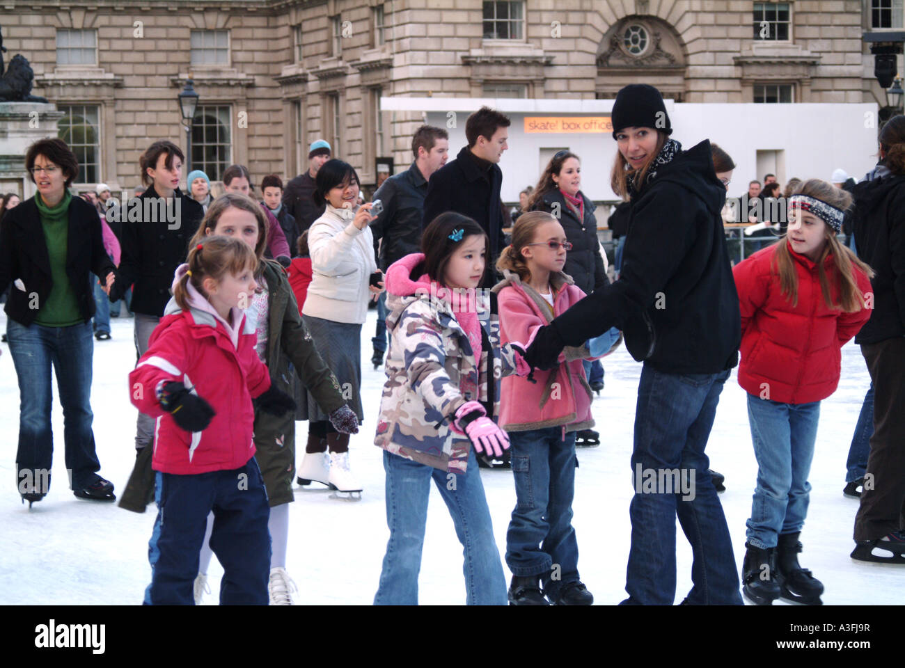 Skaters at the annual ice rink at Somerset House London Stock Photo - Alamy