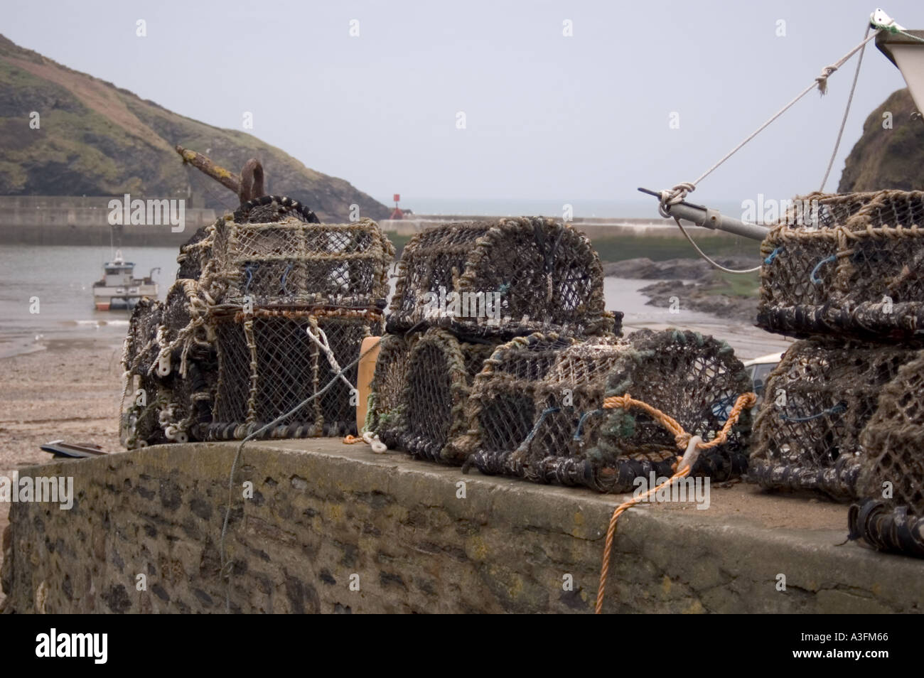 Lobster pots Port Isaac Stock Photo Alamy