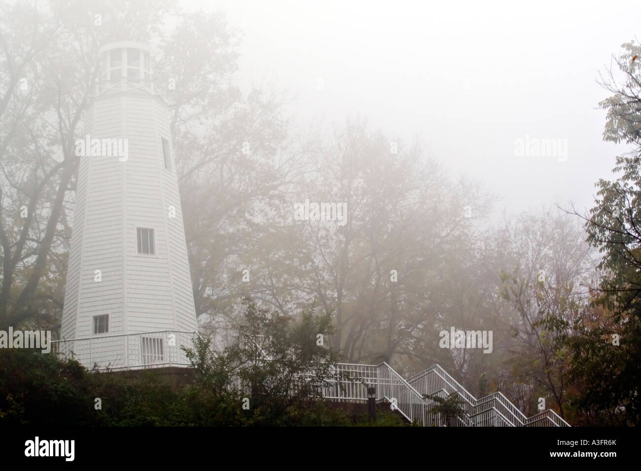 The wooden lighthouse at the top of Cardiff Hill USA Missouri MO Hannibal Stock Photo
