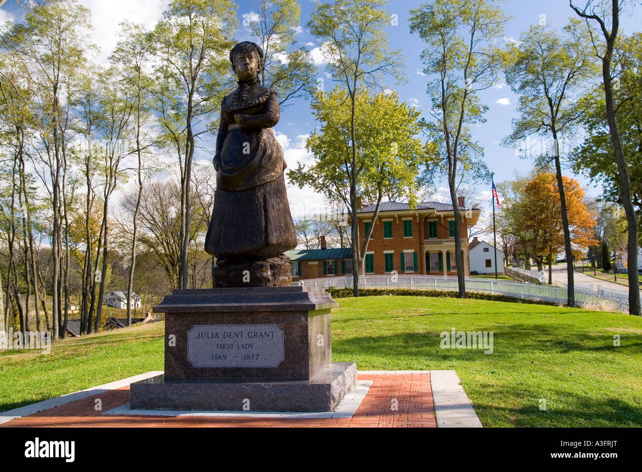 Galena Illinois USA Statue of first lady Julia Dent Grant Stock Photo