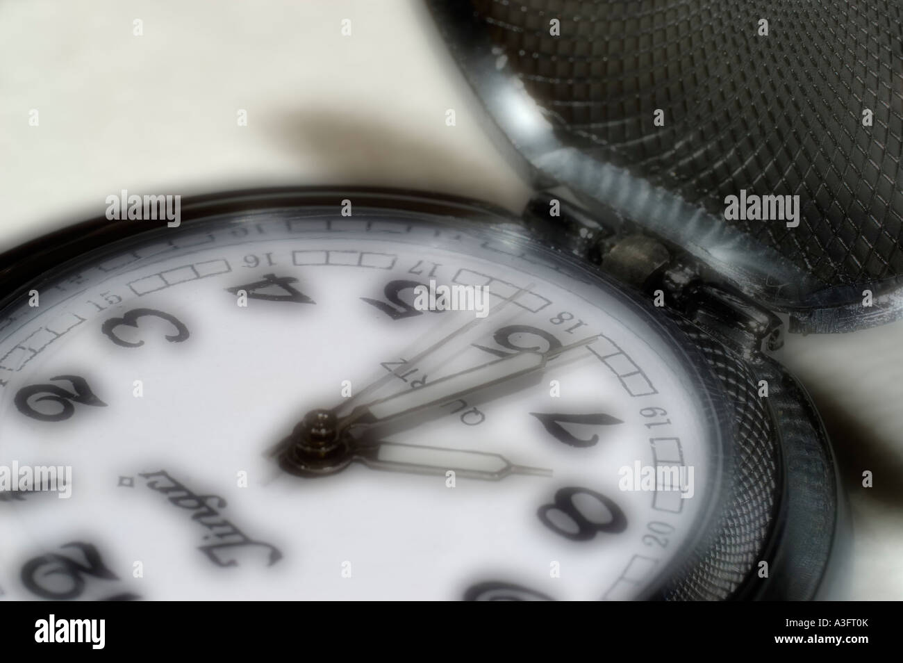 old style pocket watch and lid in black and white Stock Photo Alamy