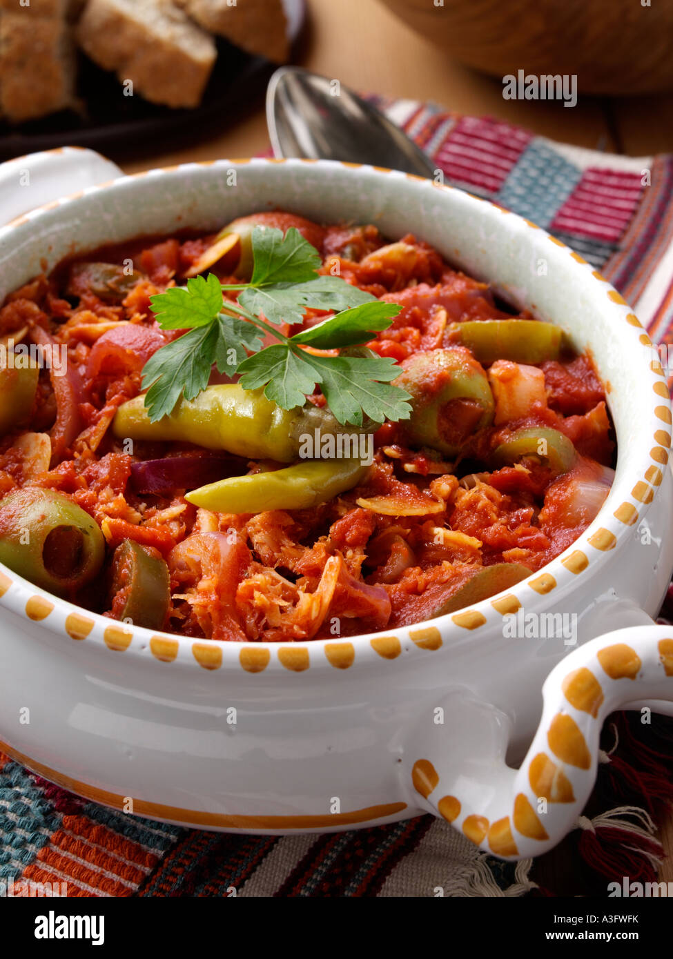 Salt cod bacalao in a Mexican setting editorial food Stock Photo Alamy