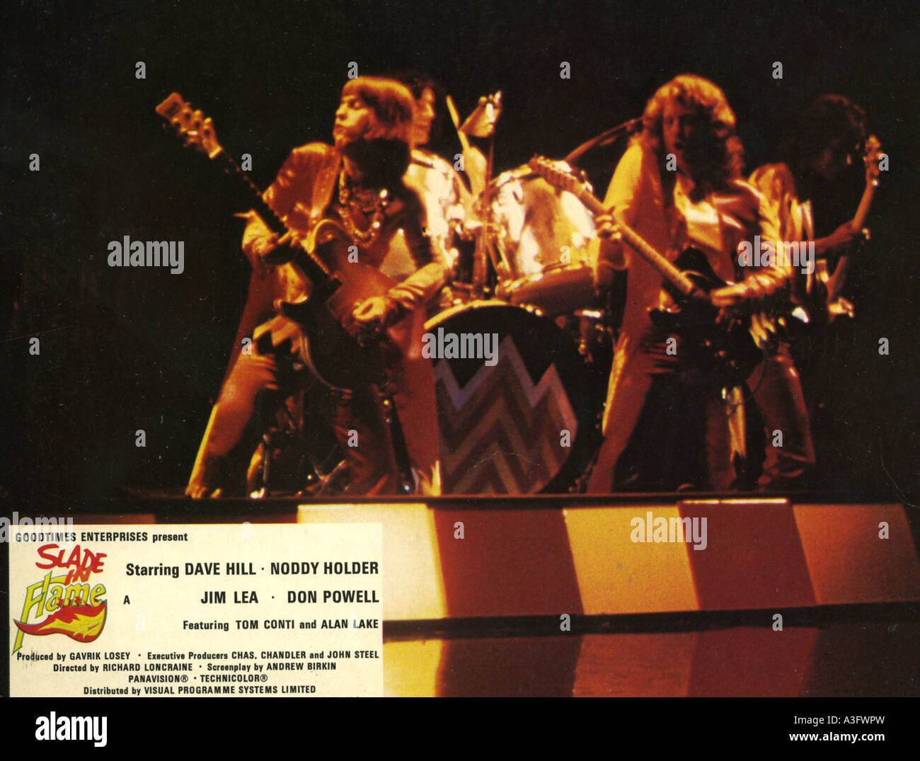 SLADE IN FLAME 1974 film  of live performances by the UK band Stock Photo